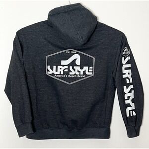 Surf Style Hoodie Men's Large Gray Graphic Logo Beach Skater‎ Vacation